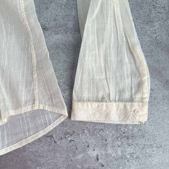 Eddie Bauer Women’s Lace Inset Blouse NWT Size Large Almond Cream size Large - Picture 6 of 7